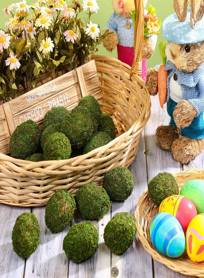 Arrowbash 24 Pcs Faux Moss Easter Eggs Artificial Moss Green Eggs Bulk DIY Crafts Green Balls Foam Easter Basket Suffer for Hunt Prizes Gifts Party Decoration - Image 3